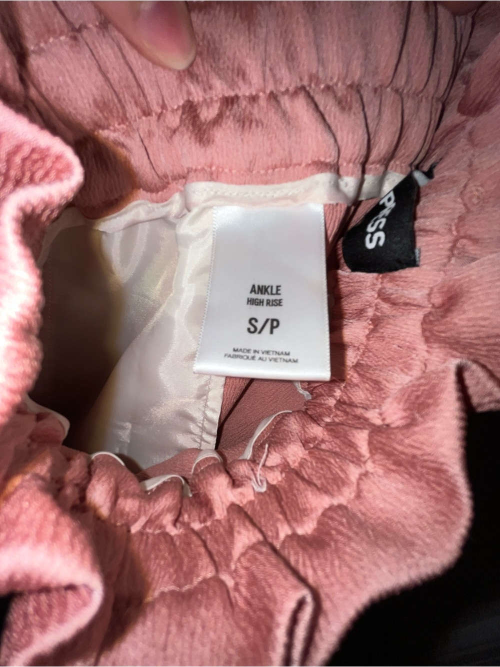 Express High-Waisted Blush Pink Satin Sash-Tie Ankle Pants Women’s Size Small - Picture 5 of 12